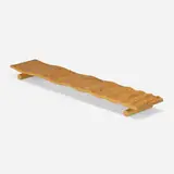 Low bench by Tadao Arimoto, c. 2015, ash, birch, sold Oct 2023