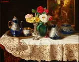 Lea Reinhart, Still Life, oil on panel
