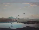 Vernon Ward, 'Dawn with the Mallards Coming in', oil on canvas