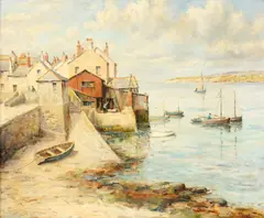 Appledore harbour, Devon by F* G* Trott, oil on canvas, sold Jun 2015