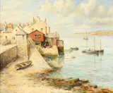 Appledore harbour, Devon by F* G* Trott, oil on canvas, sold Jun 2015