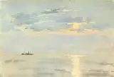 Sunset near Azores by Frank Watson Wood, 1914, watercolour, sold Jun 2015