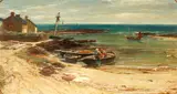 Edwin Ellis, Coast at Anglesey, oil on canvas