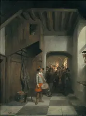 The drummer boy by Hendricus Johannes Scheeres, oil on panel, sold Jun 2015