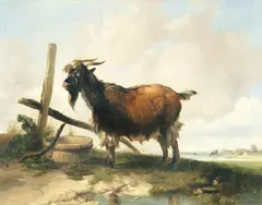 A Billy-goat in a landscape by Ra Thomas Sidney Cooper, oil on canvas, offered Jun 2015