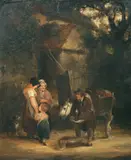 The Fishmonger by Snr. William Shayer, oil on panel, sold Jun 2015