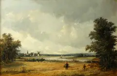 Alfred Vickers Sr., A view on the Isis, oil on canvas