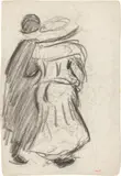 Spazierendes Paar von hinten by Heinrich Zille, Kohle auf Papier, sold Jul 2020
