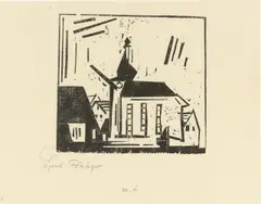 Süssenborn by Lyonel Feininger, 1924, Holzschnitt auf Japanbütten, sold Dec 2018