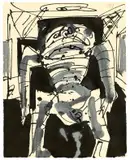 Ohne Titel (Zu: George Orwell: 1984) by Antonio Saura Atarés, 1983, Tuschpinsel und Tempera auf Velin, sold Jul 2020
