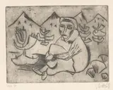 Mädchen und Wald by Karl Schmidt-Rottluff, 1920, Radierung auf Papier, sold Jun 2019
