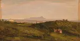 Blick auf den Monte Circeo by Heinrich Bürkel, Öl auf Papier auf Leinwand, sold Dec 2021