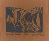 Peter August Böckstiegel, Salome, 1919, Holzschnitt auf beschichtetem Bronzepapier