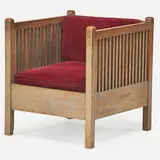Spindled cube chair by Gustav Stickley, sold May 2018