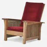 Spindled Morris chair by Gustav Stickley, sold May 2018