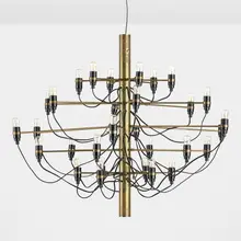 Chandelier, model 2097 by Gino Sarfatti, 1958, brass, sold Oct 2023