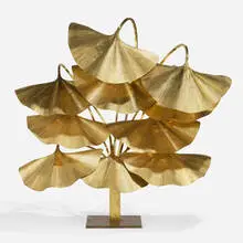 Tommaso Barbi, Ginkgo floor lamp, c. 1970, brass