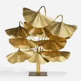 Tommaso Barbi, Ginkgo floor lamp, c. 1970, brass