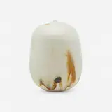 Untitled (closed form) by Toshiko Takaezu, c. 1990, glazed porcelain, sold Oct 2023