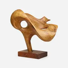 Birds at Play by Mario Dal Fabbro, 1972, carved wood, sold Oct 2023