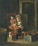 The puppet show by Charles Hunt, oil on board, sold Jun 2015