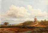 Landscape with a windmill by David Cox Snr. O.W.S., watercolour, sold Jun 2015