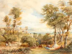 David Cox Jnr., A View of Ventnor, watercolour