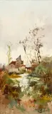 Normandy Landscapes (a pair) by Eugène Galien-Laloue, oil on panel, sold Jun 2015