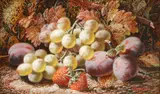 Still Life with Grapes, Strawberries and Plums by Oliver Clare, oil on panel, sold Jun 2015