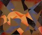 Marc Eemans, Komposition, 1924, Öl auf Hartfaser