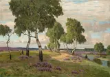 Darßer Heidelandschaft mit Birken am Bachlauf by Paul Müller-Kaempff, ca. 1915, Öl auf Leinwand, sold Jun 2018