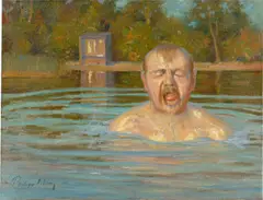 Badender Mann by Philipp Klein, 1899, Öl auf Leinwand, sold Nov 2019