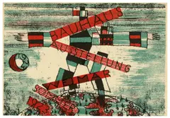 Bauhaus Ausstellung Weimar Sommer 1923 by Ludwig Hirschfeld-Mack, 1923, Farblithografie auf leichtem Karton (Postkarte), sold May 2019