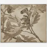 Untitled (Oak Leaves and Acorns) by Hannah Overbeck for Overbeck Pottery, sold May 2018