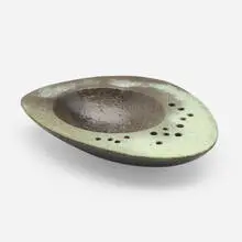 Sasso centerpiece by Renato Bassoli, c. 1957, glazed ceramic, sold Oct 2023