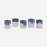 Vessels, set of five by Renato Bassoli, c. 1955, glazed ceramic, sold Oct 2023