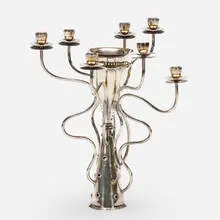 Candelabrum by Borek Sipek, 1988, silver plate, sold Oct 2023