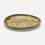 Plate by Toshiko Takaezu, glazed stoneware, sold Oct 2023