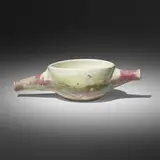 Two-spouted teapot by Toshiko Takaezu, glazed porcelain, sold Oct 2023