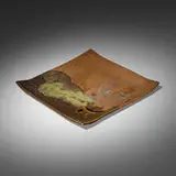 Tile by Toshiko Takaezu, glazed porcelain, sold Oct 2023