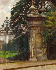 Trinity College gateway, Oxford by William Logsdail, oil on canvas, sold Jun 2015