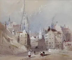 'Edinbro' by Ows James Duffield Harding, pencil and watercolour,, sold Jun 2015