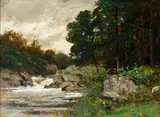 Betws-y-Coed - The Torrent by Thomas Edwin Mostyn, Roi, Rwa, Rca, oil on canvas, sold Jun 2015