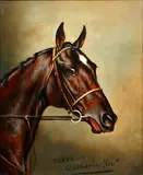 'Papyrus' - the head of a racehorse by John Alfred Wheeler of Bath, oil on board, offered Jun 2015