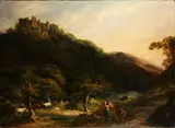 A view of Berry Pomeroy Castle by William Ashford, oil on canvas, sold Jun 2015