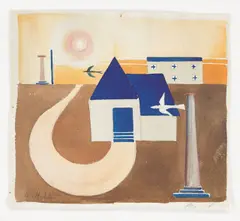 Haus und Weg by Marta Hegemann, 1922, Aquarell über Bleistift auf Velin, sold Dec 2016