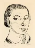 Bildnis Frau Parcus I by Max Beckmann, 1921, Kaltnadel auf Japan, sold May 2014