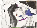 Macht sagte Tri, Sacht sagte Vol ... by Horst Janssen, 1968, Farbkreide und Bleistift auf festem Papier, sold Nov 2014