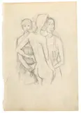 Karl Hofer, Drei Frauen. 1940er Jahre, Bleistift auf Papier