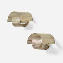 Shogun sconces, pair by Mario Botta, 1986, enameled steel and aluminum, sold Oct 2023
